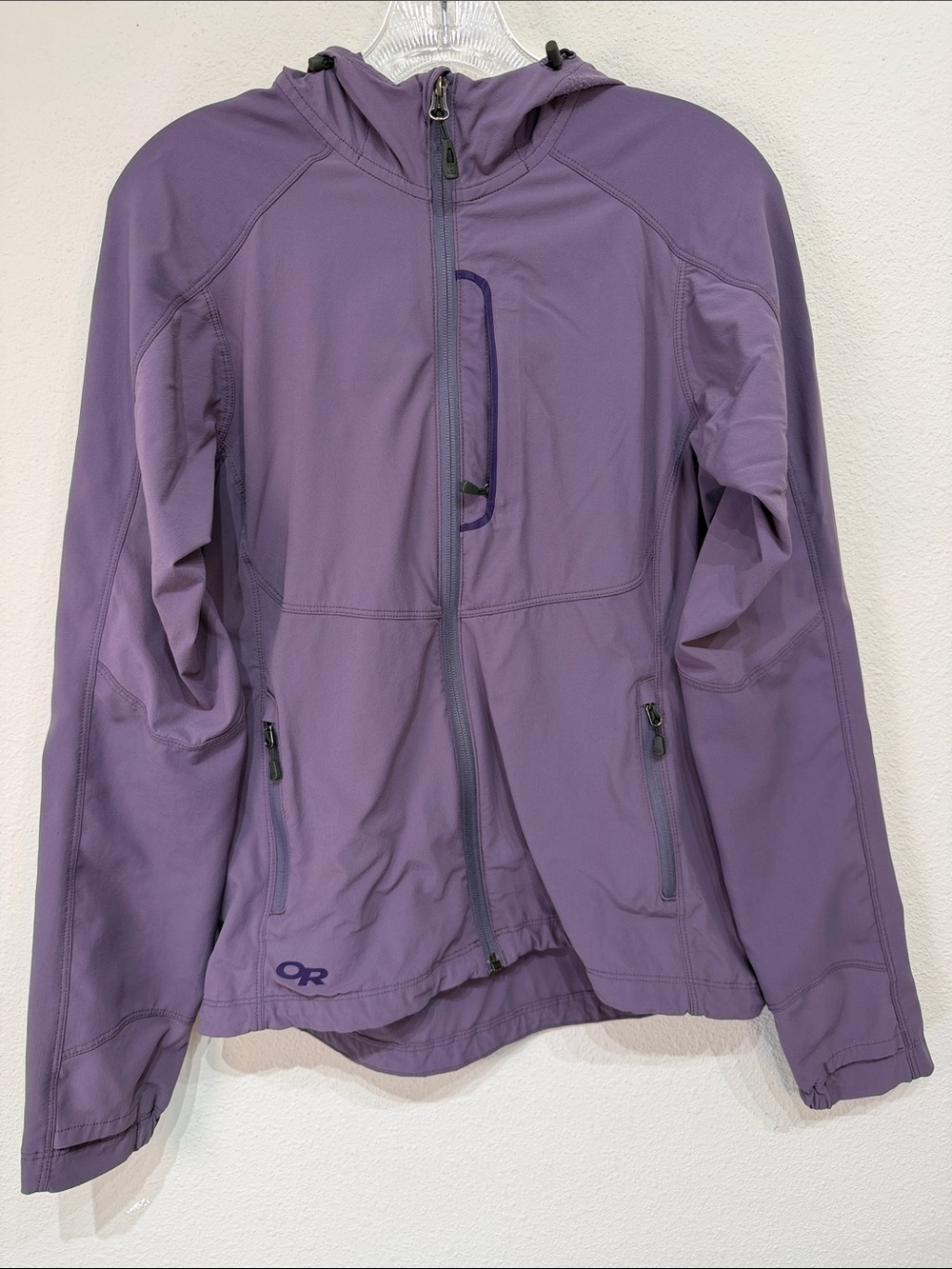 Outdoor Research nylon performance hoodie Small petite in purple - Picture 2 of 9